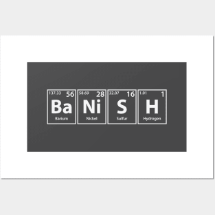 Banish (Ba-Ni-S-H) Periodic Elements Spelling Posters and Art